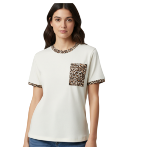 Hemp-Cotton Leopard Pocket Tee