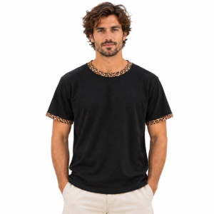 Black Leopard Hemp Bamboo Tee