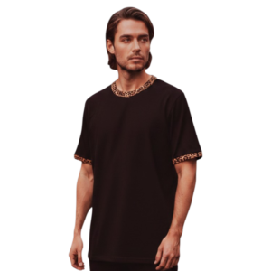 Leopard Designer Black Tee