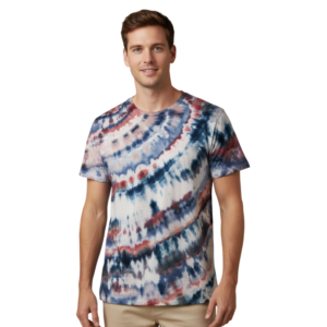 Ice dyed blue-red swirl