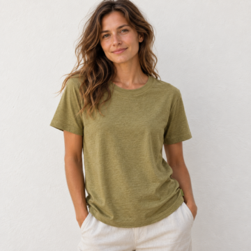 Green Hemp Cotton Tee - Image 3