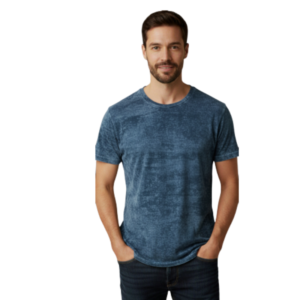 Blue Hemp Cotton Tee