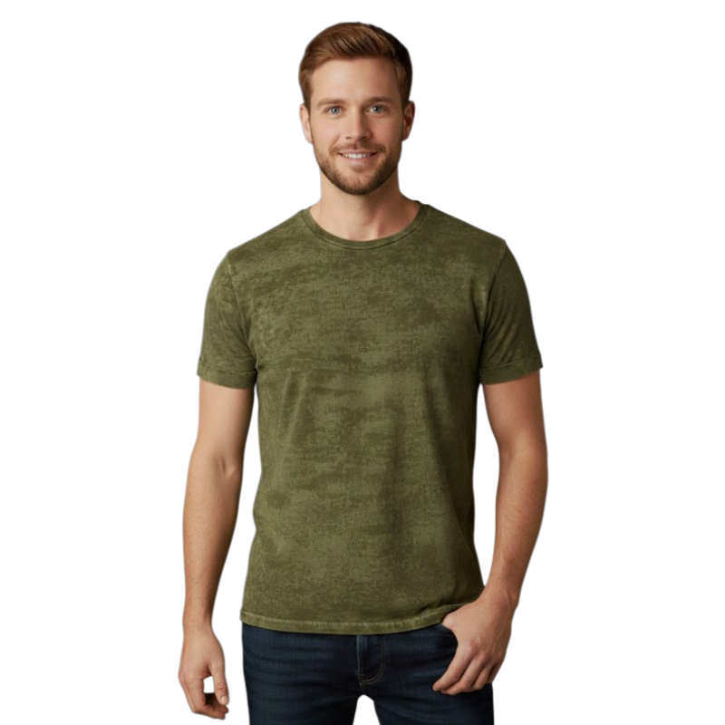 hemp cotton green natural dye tee