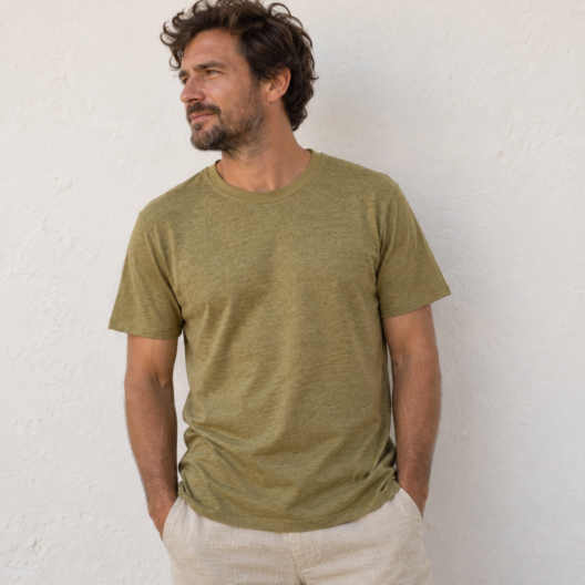 green hemp cotton tee
